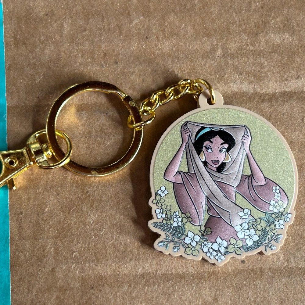 Loungefly Jasmine Aladdin Floral Portrait Keychain